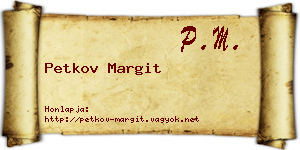 Petkov Margit névjegykártya